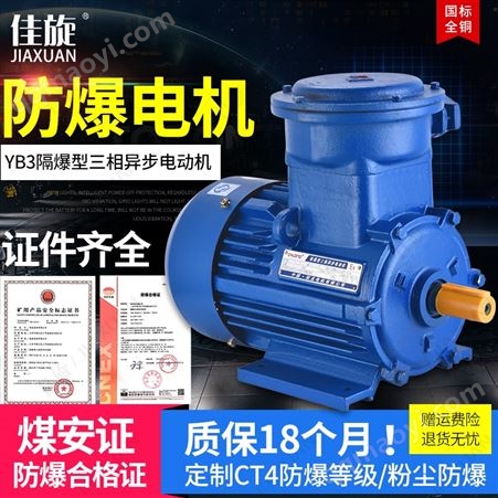 YBX4防爆电机YBX4隔爆型三相异步电动机0.37/0.75/1.5/2.2kw380煤矿EX